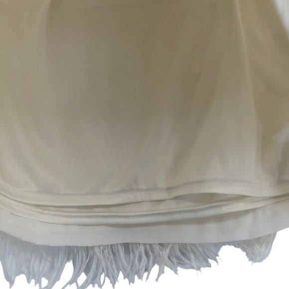 💥STUNNING💥Fluffy Feather Mini Skirt in In Soft Ivory - Picture 10 of 12